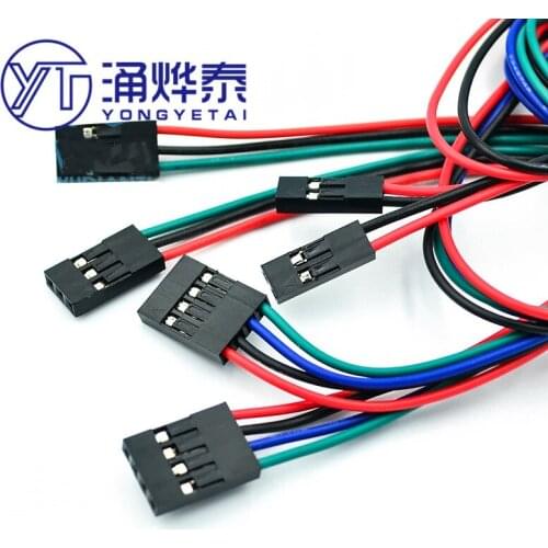 YYT 5PCS 3D printer 70cm 2/3/4pin female-female cable jumper Dupont line