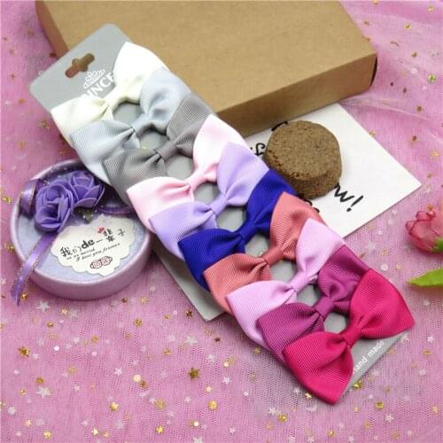 10PCS/Lot Lovely Dark 10 MIX Colors Hairpins Grosgrain Ribbon Bow Clips 2020 Korean Creativity Hair Accessories For Baby Girls