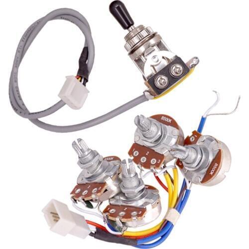 Quality Lp Electric Guitar Pickups Circuit Wiring Harness 2T2V 500K Pots 3 Way Switch For Gibson Les Paul Style Guitar