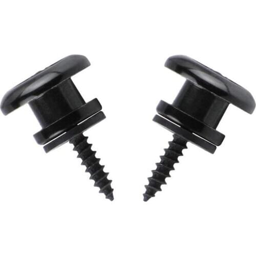 2Pcs Mushroom Head Guitar Strap Buttons Strap for Electric Acoustic Guitar Bass Parts,Black
