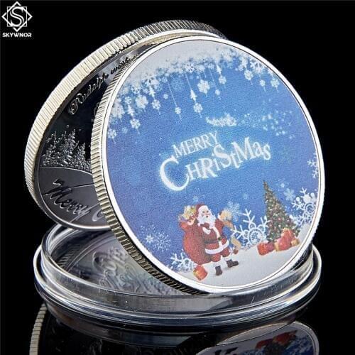 2019 Merry Christmas Coin Gifts Santa Snowman Elf Toys Natal Deer Santa Claus Happy New Year