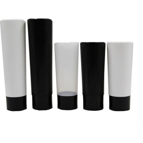 30pcs/pack LDPE squeeze cosmetics tube 200ml 7oz Sebastian bottles Black/white/natural color with flip top/Disc Top Caps bottle