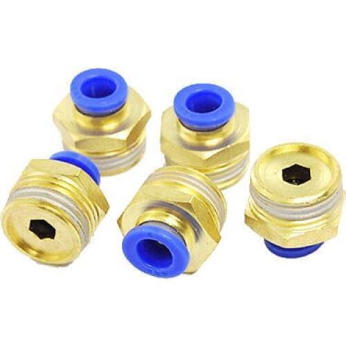 5 Pcs 8mm One Touch to 20mm Thread Quick Joint Fittings