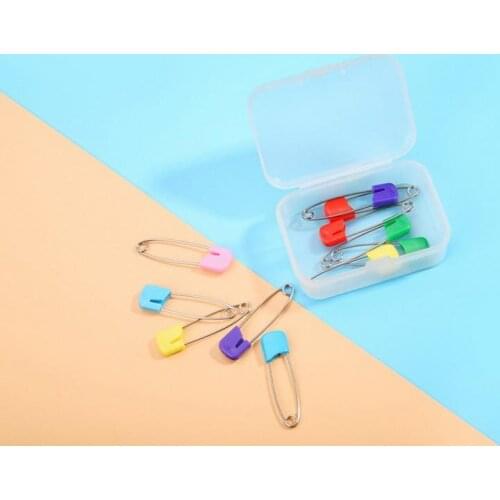 500set 10Pcs/set DIY Candy Color Safety Pins Findings Safe Secure Clips for Baby Care Shower Cloth Diaper Pins Headware