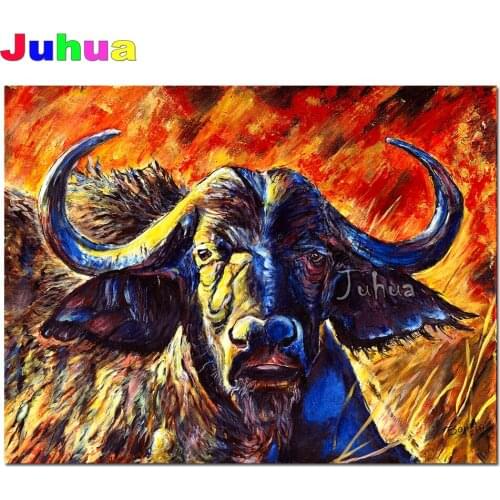 5D DIY Diamond Painting African Cape Buffalo 3d cross stitch full square/round diamond embroidery mosaic Animal cow