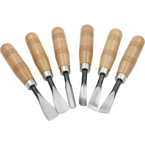 6pcs Woodcut Knife Wood Carving Chisel Set Chip Detail Carving Chisels Kit Rust-proof Wood Carpenter Hand Tools for Working DIY