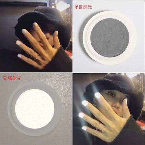 White/Gray Reflective Nail Powder Pigment Nail Dust Strong Light Discoloring Powder Nail Art Design For Nail Art Gel Polish
