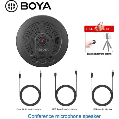 BOYA BY-BMM400 Omnidirectional Conference Microphone with Speaker for 3.5mm TRRS Type-C Smartphone Tablet PC Laptop