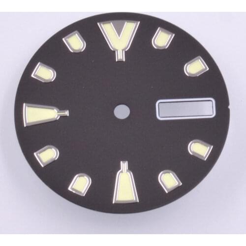 28.5MM C3 Green luminous sterile dial FIT NH36 NH36A Movement WATCH DIAL