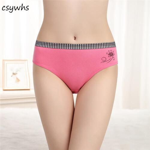 CSYWHS 4pcs Panties Lot Big Size Women Cotton Briefs High-rise 2xl 3xl 4xl Plus Size Underwear Lingerie Intimates