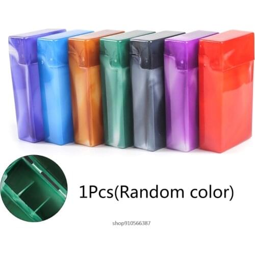 Colorful Plastic Cigarette Case 20 Capacity Shining Cigarettes Box Portable Cigarette Holder Container Smoker 4Colors Wholesales
