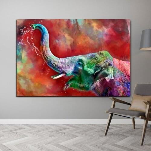 Colorful Elephant Painting Animal Poster Oil Painting On Canvas Wall Art Room Decoration Picture For Hoom Interior Art NO FRAME