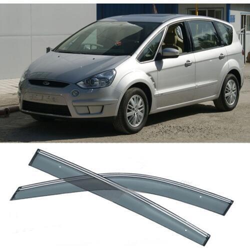 Jinke New 4pcs Blade Side Windows Deflectors Door Sun Visor Shield For Ford S-MAX