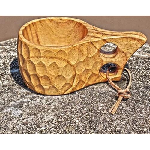 200ML High Quality of Jujube wood Scandinavia Wooden Cup Kuksa Kasa Curly Water cup Juice Milk Tea Coffee Drinking Cup