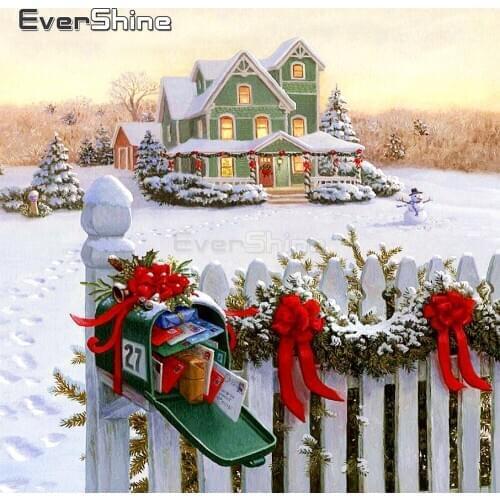 EverShine 5D Diamond Painting Full Drill Square Winter Landscape Picture Rhinestones Diamond Embroidery Full Display Wall Decor