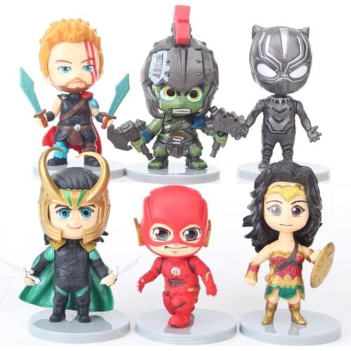 Disney Marvel Avengers Thor Hulk Black Panther Loki 10cm Action Figure Anime Mini Decoration PVC Collection Figurine Toy model
