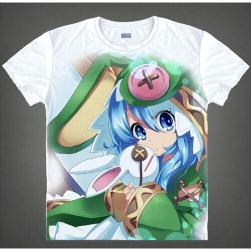 DATE A LIVE T-shirts Anime Yoshino Cosplay Printed T Shirt Tokisaki Kurumi Short Sleeve Tees Yatogami Tohka Summer Tops