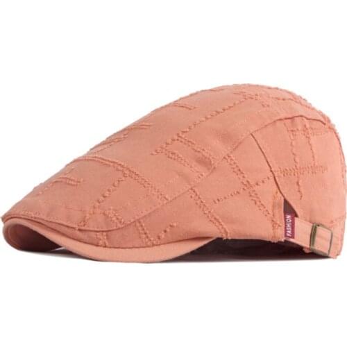 Cotton Personality Broken Hole Beret Womens British Retro Peaked Cap Mens Large Size Forward Hat Youth Travel Hat