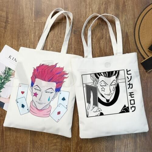 Hisoka Morow Hunter X Hunter Anime HxH Shoulder Canvas Bags Large Capacity College Harajuku Handbag Women Shopping Bag