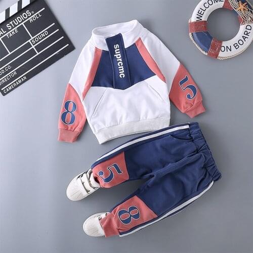 Boys Spring and Autumn wear English alphabet set baby boy clothes set boys clothes Childrens clothing suit of boys