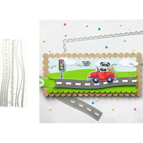 Slimline Hillside Scene Metal Cutting Dies DIY Greeting Card Scrapbook Diary Handmade Decoration Embossing Template 2021 New