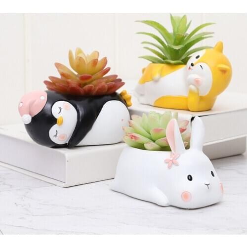 Cute Desktop Decorative Succulent Flower Pot Multi-type Flower Pot Planters Garden Supplies Home Decoration Accessory