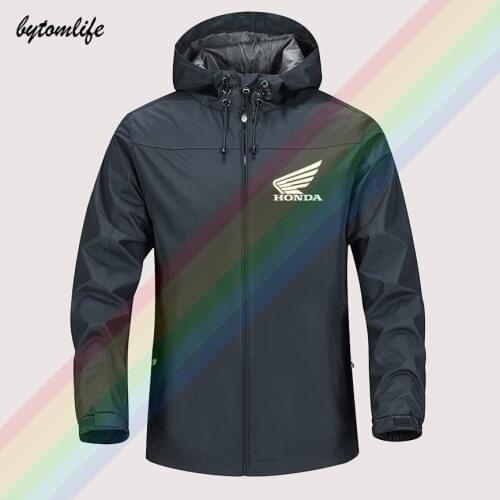 Classic Logo Racing Honda Winter Jacket Men Lightweight Hooded Zipper Waterproof Coat Windproof Outdoor Sportswear Asian Size