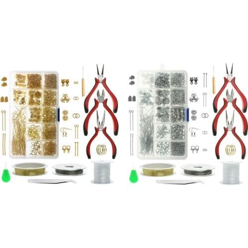 Jewellery Making Kit, 1010 pcs Jewellery Finding Set, Jewelry Findings Starter Kit for Making Bracelets, Earrings