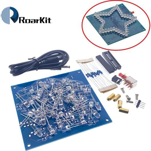 DIY Electronic Kit Five-Pointed Star Colorful Glare LED RGB Module Water Light 51 Single Chip Microcomputer DC 4.5V-5V