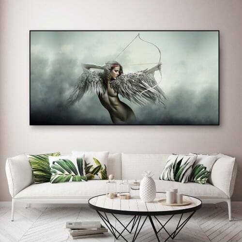 Angel Wings Body Sensual Wall Art Canvas HD Print Picture Painting Home Decor Fantasy Wing Sexy Girl Nude Posters Modern Modular