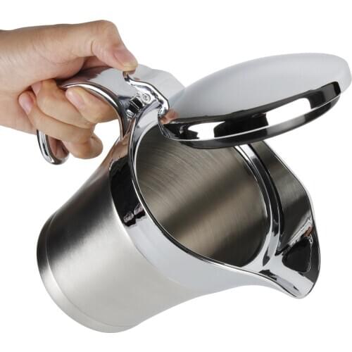 Stainless Steel Gravy Container Boats Pot Double-Layer Insulation Fruit Juice Dispenser Steak Juice Sauce Thermal Thermo Jug