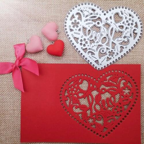 100*80mm heart love greeting card leaves new Metal Cutting Dies Scrapbooking DIY Album Paper Card Craft Embossing stencil Dies
