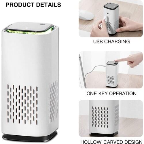 Air Purifier for Home car with Filter Night Light Portable Purifiers Air cleaner Dust Smoker Freshener Cleaner Dust USB Purifier