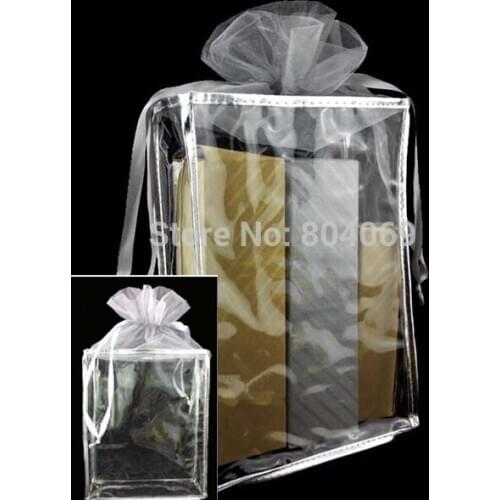 Wholesale 25*20*7cm waterproof clear pvc cosmetic bag .silver gift bag 200piece\lot Fast free shipping