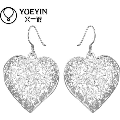 Wholesale silver plated Dangle earrings for women wedding jewelry Long Earrings Crystal brincos Vintage