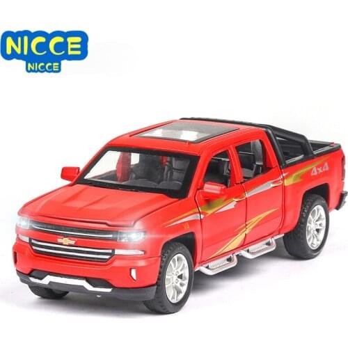 Nicce Diecast Model Car Chevrolet Silverado Truck 1:32 Simulation Metal Alloy Pull Back Toys Collection Gifts For Kids Children