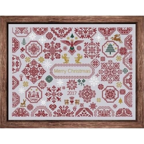 Christmas snowflake cross stitch kits plants aida fabric 18ct 14ct 11ct grey cotton thread embroidery kits DIY craft set