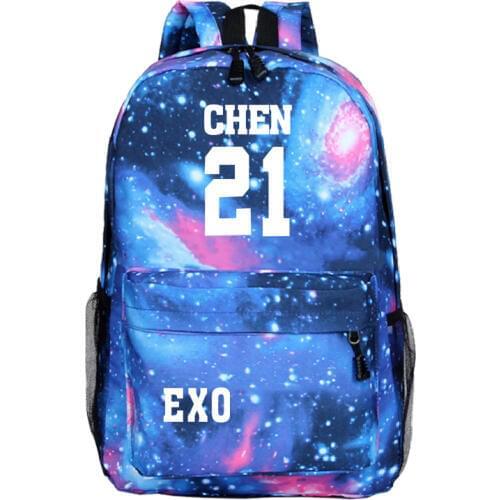 Hot Sale EXO Backpack Men Women Boys Girls Teens Rucksack Canvas School Backpack Fashion Laptop Bag Travel Galaxy Backpack