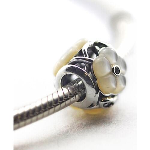 Luminous Floral charms For Jewelry Making Fits Original Charms Bracelets For Woman DIY Sterling Silver Jewelry Beads