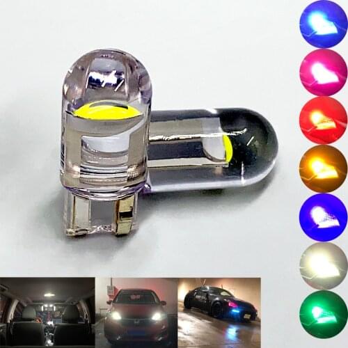 T10 LED lights 2/10 pcs W5W 194 Glass Housing LED Bulbs Car White Colors License Plate Lamp Dome Light 7 Colors Auto Universal