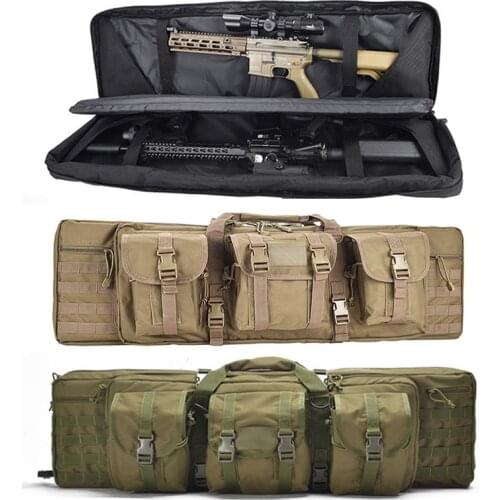 Tactical 36" 90cm 47" 120cm Double Rifle Bag Molle Gun Bag Backpack for AR15 AK 47 Hunting Shooting Portable Airsoft Shotgun Bag