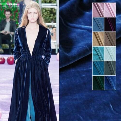 Mulberry Silk Joe Velvet Fabric Smooth Delicate Soft Drape Good Breathable Comfortable Dress Suit Large Skirt Shawl Half Skirt