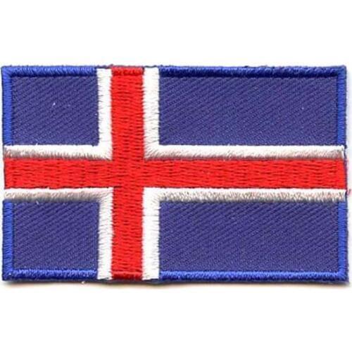 Iceland Flag Embroidery Patches/Cloth Patch Twill with Flat Broder and Iron On Backing Accept Custom MOQ50pcs free shipping