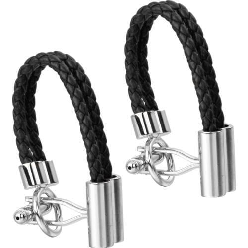 Luxury shirt Black rope Cufflinks brand Hipster Cufflinks For Men Gift for Husband Gift for High Quality Men Gift