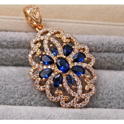 Bohemian Pendant for Women White Gold Filled Rainbow Zirconia Colorful Necklace Pendant Fashion Wedding Jewelry accessories Gift