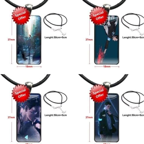 For Women Girls Ladies Statement Best Gift Detroit Become Human Fashion Glass Cabochon Necklace With Women Statement Pendant