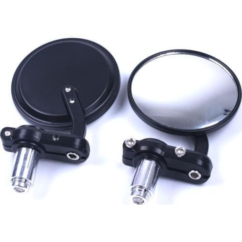 1Pair Motorcycle Mirror Universal Aluminum Alloy Rearview Mirror Black