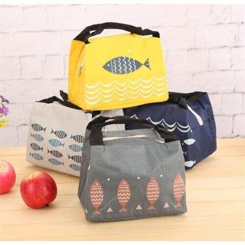 1pcs Cute Fish Lunch Bag Thick Aluminum Foil Hand Carry Waterproof Food Storage Bags Portable Dinner Insulation And Cold Pack