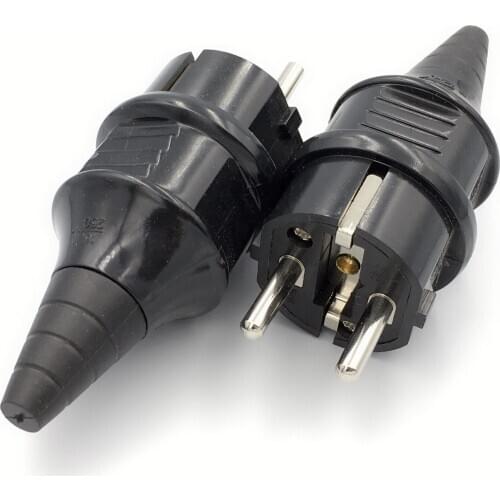 10PCS Black 16A 250V grounding removable electrical AC Power adaptor plug EU French Waterproof Multifunction convertor plug