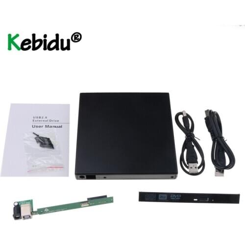 12.7mm USB 2.0 External Optical Drive Box External Case DVD CD DVD-Rom DVD RW To SATA Hard Disk Drive Caddy Adapter Newest